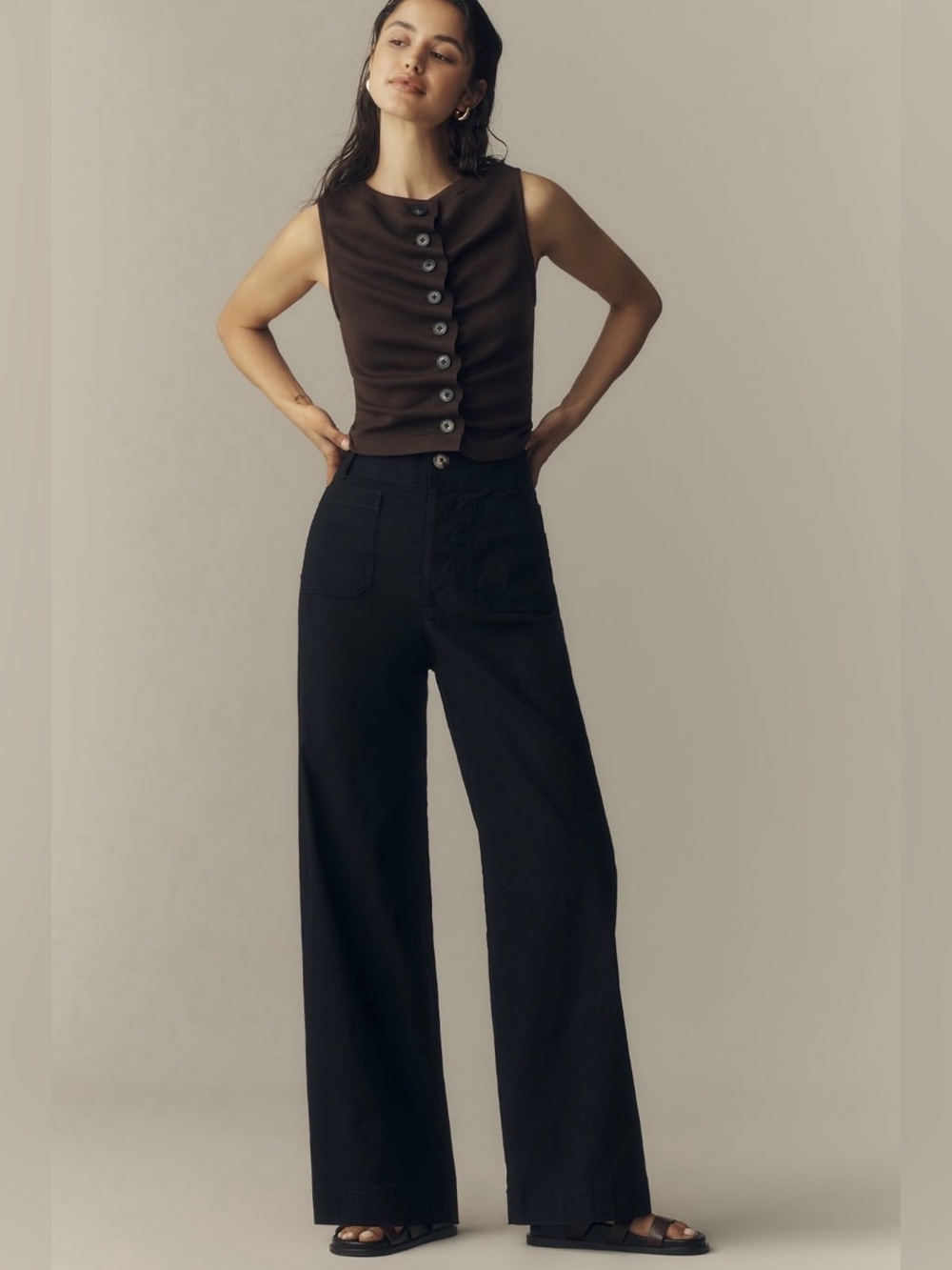 MAEVE • NWT the Colette high rise wide leg pant full length magic fabric 29